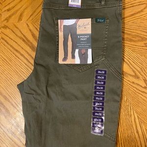 Mens Woolrich 5 Pocket Pants - Green - 36x30 - New With Tags - Straight Fit